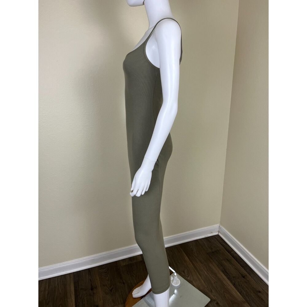 MESHKI Women Size XS Green Ribbed Cami Maxi Bodycon Dress Casual Minimal Travel - Picture 13 of 15